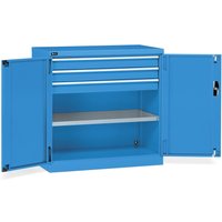 Fami PERFOM Flügeltürschrank, 3 Schubladen, 1 Fachboden, HxBxT 1.000 x 1.023 x 555 mm, lichtblau von Fami