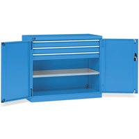 Fami PERFOM Flügeltürschrank, 3 Schubladen, 1 Fachboden, HxBxT 1.000 x 1.193 x 555 mm, lichtblau von Fami