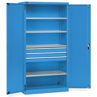 Fami PERFOM Flügeltürschrank, 3 Schubladen, 4 Fachböden, HxBxT 2.000 x 1.023 x 726 mm, lichtblau von Fami