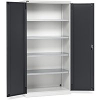 Fami PERFOM Flügeltürschrank, 4 Fachböden, HxBxT 2.000 x 1.023 x 726 mm, lichtgrau, anthrazit von Fami