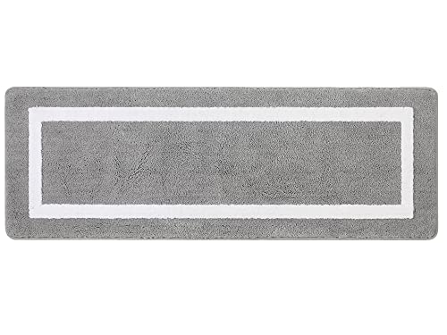 Famibay Badezimmerteppich Badematte rutschfest Waschbar Badteppich Wasserabsorbierend Badematten & Badteppiche Lang Badvorleger Mikrofaser Teppich Läufer für Badezimmer Waschküche(Grau,50x140cm) von Famibay