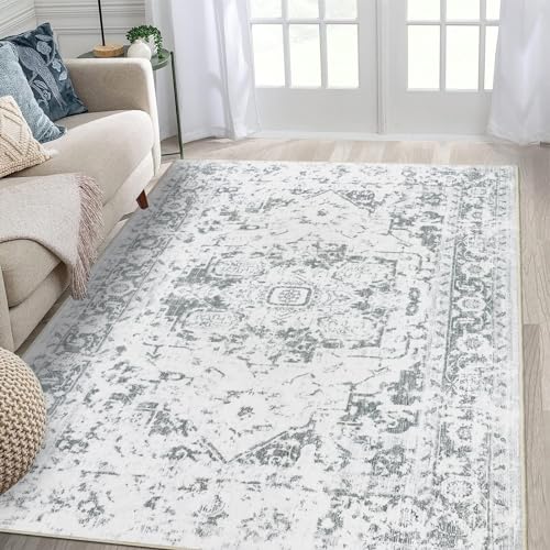 Famibay Teppich Wohnzimmer 160x230cm Kurzflor Teppich Schlafzimmer Flauschig Waschbarer Teppich Vintage Wohnzimmerteppich rutschfest für Wohnzimmer Schlafzimmer Esszimmer von Famibay