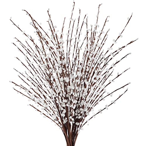 Famibay Jasmin Künstliche Blumen Weiß Kunstblume Lang 10 Stück 29.5" Jasmin Blumen Künstlich Jasminblüten Blumenstrauß Künstlich Pflanzen für Haus Garten Vase Hochzeit Weihnachten Dekoration von Famibay