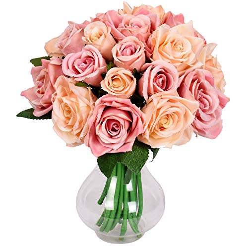 Famibay Künstliche Blumen Rosen Kunstblumen Champagner 2PC Seidenblumen Strauß 18 Köpfe Blumenstrauß Künstlich Brautstrauß Hochzeitsstrauß Braut Blumenarrangement für Haus Garten Vase Hochzeit Famibay Künstliche Blumen Rosen Kunstblumen Champagner 2PC Seidenblumen Strauß 18 Köpfe Blumenstrauß Künstlich Brautstrauß Hochzeitsstrauß Braut Blumenarrangement für Haus Garten Vase Hochzeit von Famibay