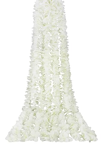 Famibay Kunstblume Girlande Weiß Künstlich Glyzinien Reben 6.56Ft für Hochzeit Party Tisch Dekoration(4 Stück, Weiß) von Famibay