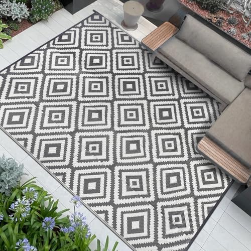 Famibay Outdoor Teppich Wetterfest Outdoor Teppich Balkon Camping Wasserfest Grau Kunststoff Wendbar Leicht Outdoorteppich für Terrasse Garten Balkon Camping Innen Außen Famibay Outdoor Teppich Wetterfest Outdoor Teppich Balkon Camping Wasserfest Grau Kunststoff Wendbar Leicht Outdoorteppich für Terrasse Garten Balkon Camping Innen Außen von Famibay