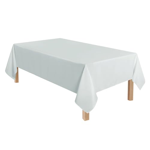 Famibay Tischdecke Abwaschbar Rechteckig Polyester Tischdecken 150 x 260cm Tischdecke Tischtuch Tafeldecke Grau Tischabdeckung für Esszimmer Party Hochzeiten Haushalt von Famibay