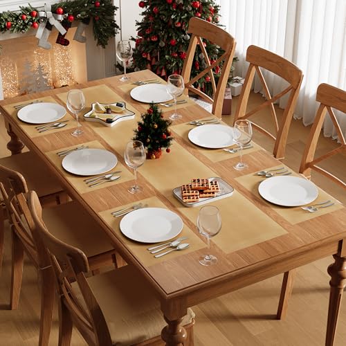 Famibay Tischläufer und Platzsets Weihnachten Platzdeckchen Abwaschbar 6er Set Tischläufer 180cm Lang Gold Platzsets Hitzebeständig Tischläufer Weihnachten für Küche Zuhause Speisetisch Hotel Famibay Tischläufer und Platzsets Weihnachten Platzdeckchen Abwaschbar 6er Set Tischläufer 180cm Lang Gold Platzsets Hitzebeständig Tischläufer Weihnachten für Küche Zuhause Speisetisch Hotel von Famibay