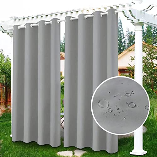 Famibay Vorhänge Outdoor Wasserdicht Outdoor Vorhang Wetterfest mit Ösen Verdunklungsvorhänge Blikdicht Outdoorvorhänge Sichtschutz Sonnenschutz Vorhang für Balkon Terrasse Pavillon Garten von Famibay