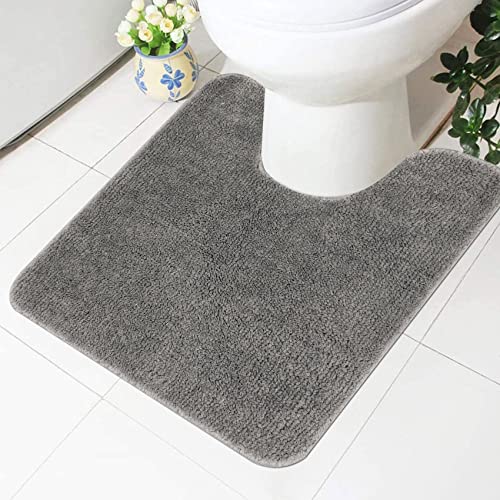 Famibay WC Vorleger mit Ausschnitt WC Teppich Badematte rutschfest Waschbar Weich Vorleger Toilette Saugfähig Badematte Stand WC Mikrofaser Badezimmerteppich Flauschig für WC von Famibay