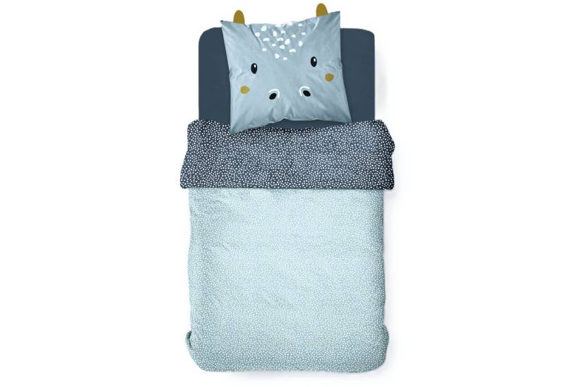 Familando Kinderbettwäsche "Happy Hippo" Nilpferd Blau 135x200 + 80x80 cm aus 100% Baumwolle, Renforcé, 2 teilig, mit lustigen Ohren am Kopfkissen Familando Kinderbettwäsche "Happy Hippo" Nilpferd Blau 135x200 + 80x80 cm aus 100% Baumwolle, Renforcé, 2 teilig, mit lustigen Ohren am Kopfkissen von Familando