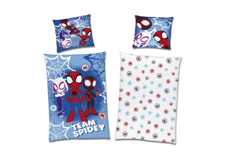 Familando Kinderbettwäsche Spidey und seine Super Freunde Set 2-teilig 135x200 80x80 cm Flanell, Flanell, 2 teilig, mit Wendeseite & Reißverschluss von Familando