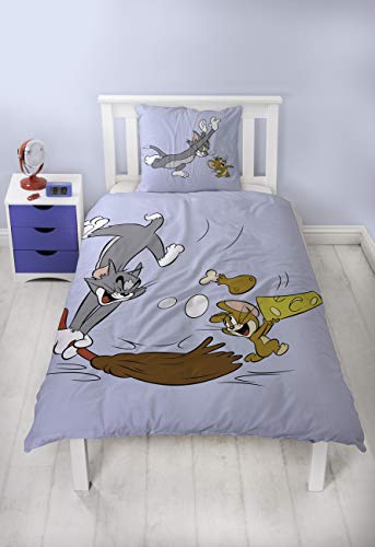 Familando Tom und Jerry Bettwäsche Set 135x200 80x80 cm · Kinderbettwäsche aus 100% Baumwolle mit Reißverschluss · für Jungen und Mädchen von Familando