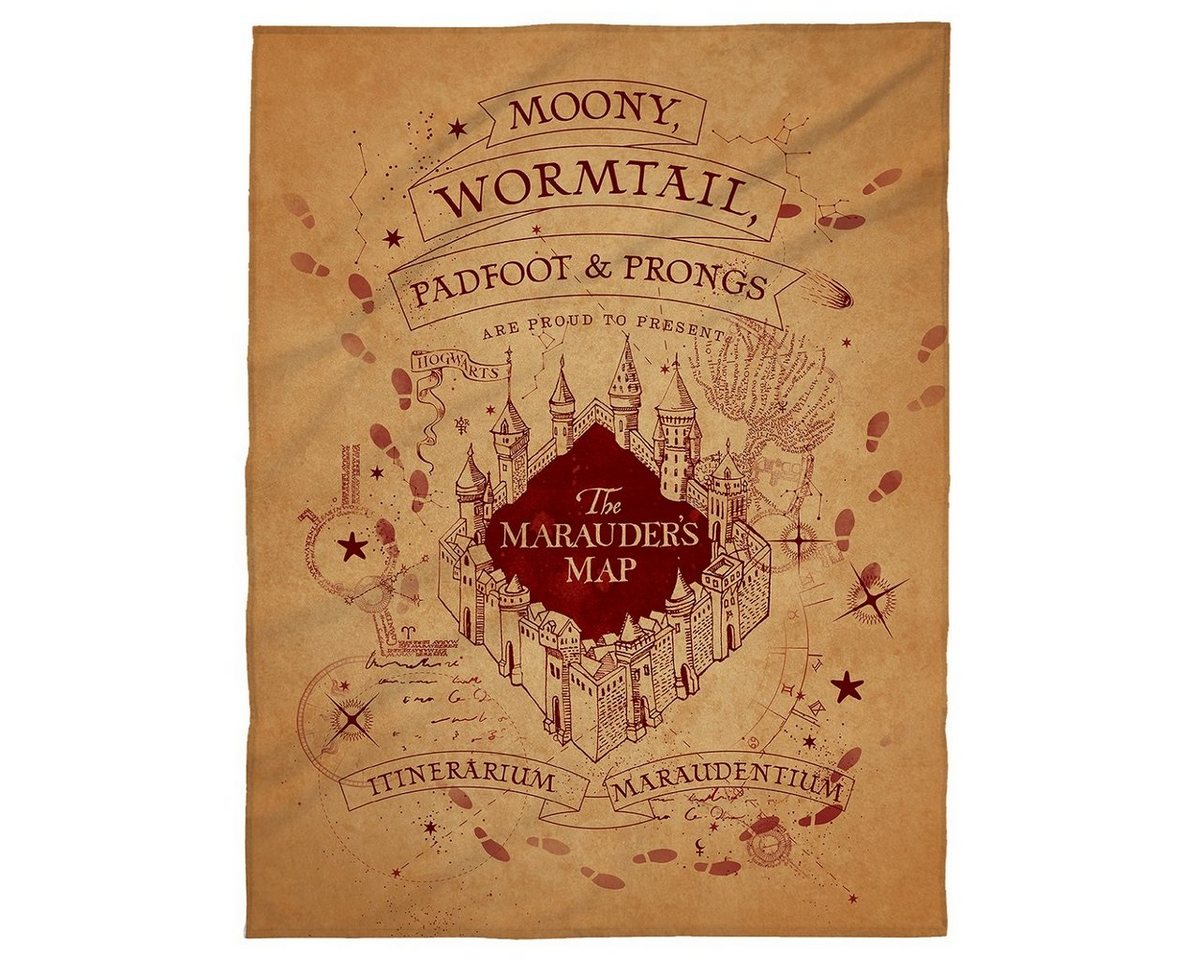Kinderdecke Super flauschige Harry Potter Kuscheldecke Marauder's Map" 150x200 cm, Familando, mit Namen und der Karte des Rumtreibers" von Familando