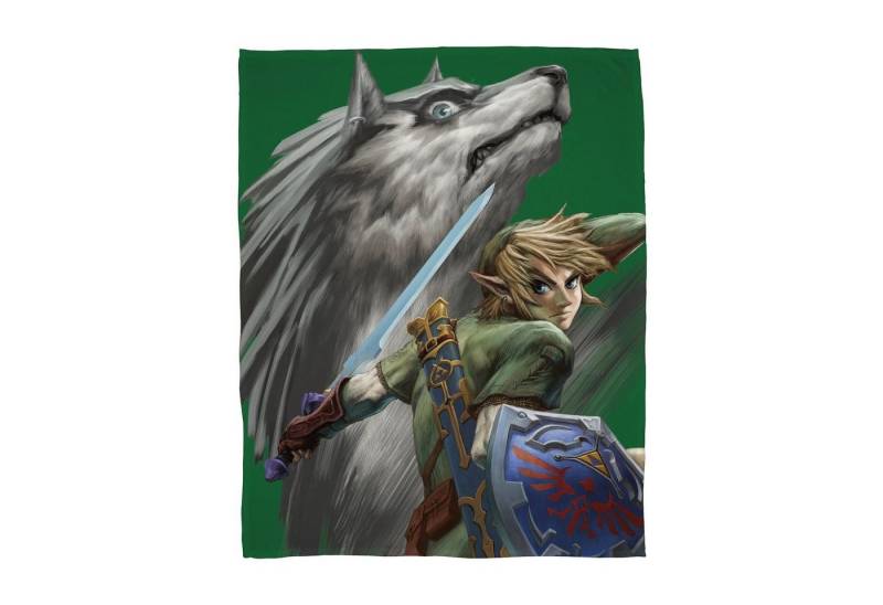 Kinderdecke Super flauschige Zelda Kuscheldecke "Wolf-Link" extra Groß 160x200 cm, Familando, mit Link und Wolf-Link von Familando
