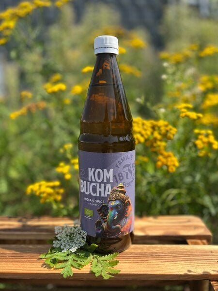 Familie Fischer Bio-Kombucha Traditioneller Bio-Kombucha (3x 0,75L) Ingwer, Ohne Zucker, Nicht Filtriert, Nicht Pasteurisiert von Familie Fischer Bio-Kombucha