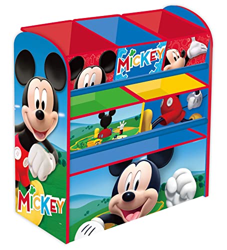 Familie24 Holz Spielzeugregal Mickey Maus Jungenregal Kinderregal Organizer Mickey Maus von Familie24