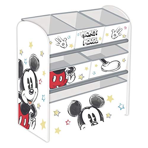 Familie24 Holz Spielzeugregal Micky Maus Jungenregal Kinderregal Organizer Mickey Mouse von Familie24