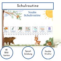 Routineplan "Bär Und Reh" 48 Schulkind Routine Karten, Personalisiert, Schultag Flexibel Planen, Fördert Selbstständigkeit, Schulroutine Routineplan "Bär Und Reh" 48 Schulkind Routine Karten, Personalisiert, Schultag Flexibel Planen, Fördert Selbstständigkeit, Schulroutine von FamilieNordstern