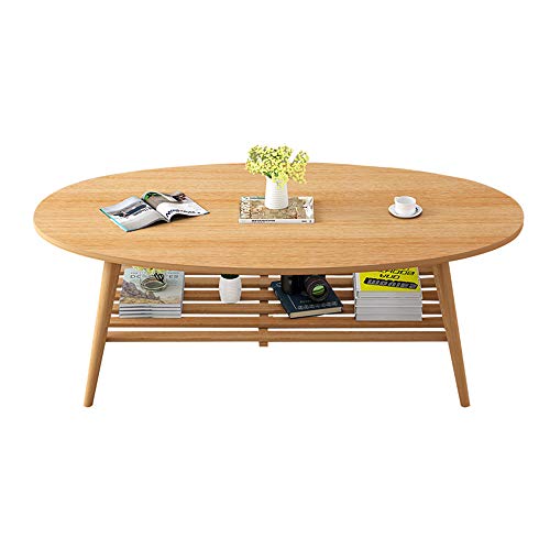 Family History Tragbare Verhandlungstisch, Kreative Multifunktions 2-Tier Oval Platzsparend End Beistelltisch Für Schlafzimmer Balkon Büro,100x50x43cm von Family History