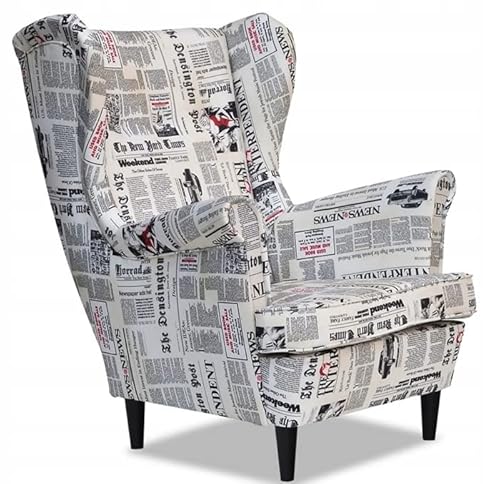 Family Meble Sessel, Modell Print, Skandinavisch, Relaxsessel aus Webstoff, Loungesessel, Ohrensessel, Fernsehsessel, Bequemer Sessel, Für Wohnzimmer, Esszimmer, Schlafzimmer, Büro, GAZETA Family Meble Sessel, Modell Print, Skandinavisch, Relaxsessel aus Webstoff, Loungesessel, Ohrensessel, Fernsehsessel, Bequemer Sessel, Für Wohnzimmer, Esszimmer, Schlafzimmer, Büro, GAZETA von Family Meble