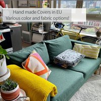 Karlstad 2-Sitzer Sofa Bezug Slipbezug Handgemacht Mit Mehreren Farb- Und Stoffoptionen - Passgenau Für Ikea Karlstad Couch Zweisitzer von FamilyCoverLab