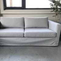 Karlstad 3-Sitzer Sofabezug Mit Langem Rock Handgemacht Mehreren Farb- Und Stoffoptionen - Passgenau Für Die Ikea Karlstad Couch von FamilyCoverLab