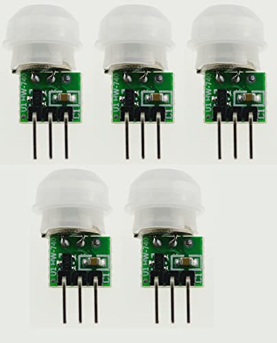 FamilyMall 5 Stück IR PIR Bewegungssensor für AM312 DC 2,7 V bis 12 V menschlicher Sensor Pyroelektrische Infrarot-Detektormodule für Arduino FamilyMall 5 Stück IR PIR Bewegungssensor für AM312 DC 2,7 V bis 12 V menschlicher Sensor Pyroelektrische Infrarot-Detektormodule für Arduino von FamilyMall