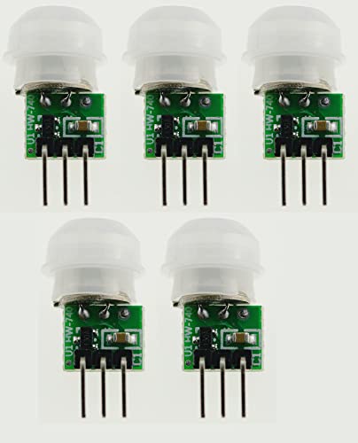 FamilyMall 5 Stück IR PIR Bewegungsmelder AM312 DC 2,7 V bis 12 V Menschlicher Sensor Pyroelektrischer Infrarot-Detektor Module für Arduino von FamilyMall