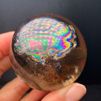 Regenbogen 52mm Natürliche Rauchquarz Kristall Quarz Kugel-204.5G von FamilyOfCrystal