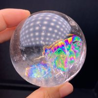 Regenbogen 61mm Natürliche Klare Quarz Kristall Kugel-328.7G von FamilyOfCrystal