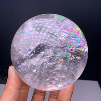 Regenbogen 81mm Natürliche Klare Quarz Kristall Kugel-747.8G von FamilyOfCrystal