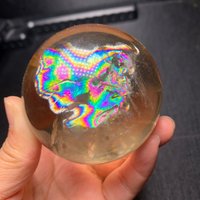 Regenbogen56mm Natürliche Rauch-Citrin-Quarz Kristall Regenbogen Quarz Kugel von FamilyOfCrystal