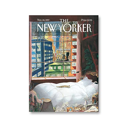 Familyhouse The New Yorker Magazines Covers Abstract Wall Art Aesthetic Poster The New Yorker Canvas Painting and Prints Home Decor Picture 50x70cmx1 Kein Rahmen von Familyhouse