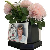 Blumentopf Grabmarkierer - Temporärer Kopfstein Friedhof Oder Gartengedenken Personalisierte Fotoplakette Jedes Design Gedruckt von Familymemorials