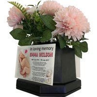 Grab Blumentopf Mit Personalisierter Gedenktafel, Friedhof Oder Gartennutzung, Wetterbeständiger Druck. Jedes Design Kann Gedruckt Werden von Familymemorials