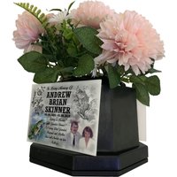 Krematorium Oder Garten Grabmarkierer Blumentopf - Gedenkblume Vase Personalisierte Fotoplakette Angeln Design von Familymemorials