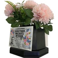 Personalisierter Grabtopf - Blumen Gedenkvase Personalisierte Fotoplakette Friedhof Oder Garten Erinnerung Tribut von Familymemorials