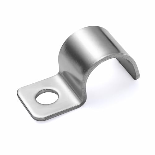 FamlTol 20 Stk Befestigungsschelle,Hochleistungs Rohrschellen Einzelloch Metallkabelschellen Für Kabel Leerrohr Rohr Befestigung Ø16 mm Silber von FamlTol