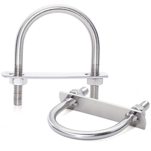FamlTol M8 Bügelschraube 42mm Innenbreite, Rundstahlbügel U-Bolzen Zurrbügel, U Bügel Mit Gewinde für Zur Befestigung verschiedener kleiner und schwerer Rohre im Innen- und Außenbereich | 2 Stück von FamlTol