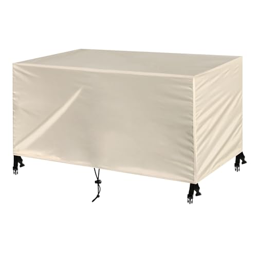 Famoum Abdeckung Gartenmöbel Winterfest 200x100x75cm,Schutzhülle Gartenmöbel,Anti-UV, Wasserdicht,Abdeckplanen für Gartentisch Sitzgruppe Möbelsets,420D Oxford Gewebe Abdeckhaube Gartenmöbel,Beige Famoum Abdeckung Gartenmöbel Winterfest 200x100x75cm,Schutzhülle Gartenmöbel,Anti-UV, Wasserdicht,Abdeckplanen für Gartentisch Sitzgruppe Möbelsets,420D Oxford Gewebe Abdeckhaube Gartenmöbel,Beige von Famoum