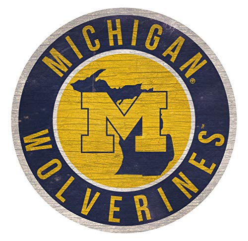 Fan Creations Michigan Wolverines Schild Holz 30,5 cm rund State Design von Fan Creations