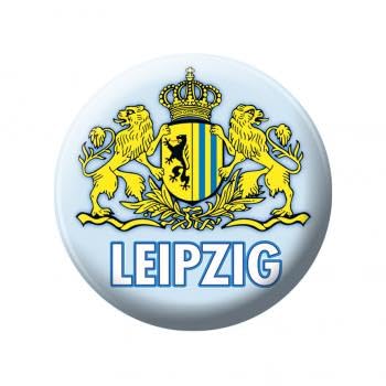 Fan-O-Menal Ansteckbutton mit Print - Leipzig 2 Löwen - 18042 - Gr. ca. 57mm von Fan-O-Menal
