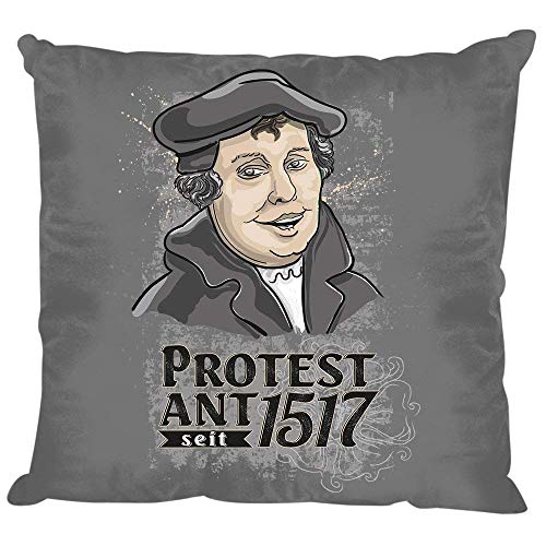 Fan-O-Menal Dekokissen Kissen - Martin Luther Protest Ant 1517-11663 grau - incl. Füllung von Fan-O-Menal