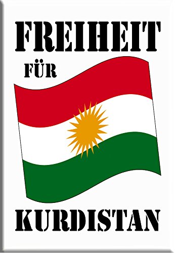 Küchenmagnet - Freiheit für Kurdistan - Gr. ca. 8 x 5,5 cm - 38985 - Magnet Kühlschrankmagnet von Fan-O-Menal