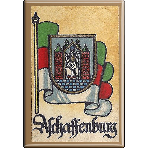 Küchenmagnet - Wappen Aschaffenburg - Gr. ca. 8 x 5,5 cm - 37506 - Magnet Kühlschrankmagnet von Fan-O-Menal
