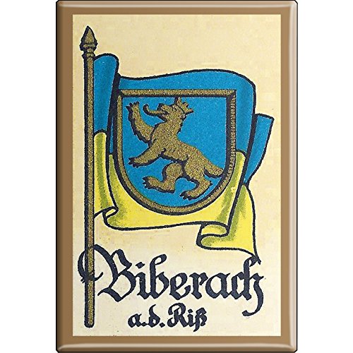 Küchenmagnet - Wappen Biberach - Gr. ca. 8 x 5,5 cm - 37510 - Magnet Kühlschrankmagnet von Fan-O-Menal