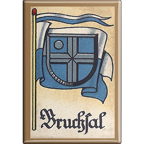 Küchenmagnet - Wappen Bruchsal - Gr. ca. 8 x 5,5 cm - 37512 - Magnet Kühlschrankmagnet von Fan-O-Menal