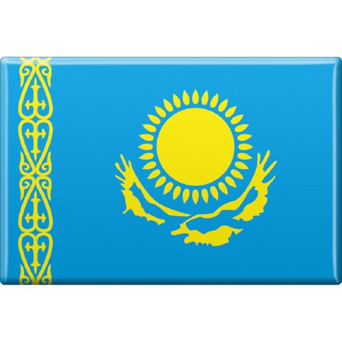 Kühlschrankmagnet - Länderflagge Kasachstan - Gr.ca. 8x5,5 cm - 38058 - Magnet von Fan-O-Menal