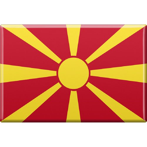 Kühlschrankmagnet - Länderflagge Mazedonien - Gr.ca. 8x5,5 cm - 38083 - Magnet von Fan-O-Menal